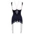 Abierta Fina - Glänzendes Ketten-Set (schwarz) - 85C/XL