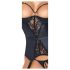 Abierta Fina – Hebe-BH mit Strumpfhalter (Schwarz) - M