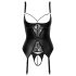 Abierta Fina – Hebe-BH mit Strumpfhalter (Schwarz) - M
