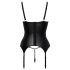 Abierta Fina – Hebe-BH mit Strumpfhalter (Schwarz) - M