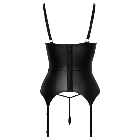 Abierta Fina - Hebe-Top mit Strumpfhalter (schwarz) - L