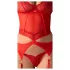Obsessive Cupide Desir - Transparenter Spitzen-Set (Rot) - L/XL