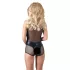 Cottelli - Glänzender Netz-Body (schwarz) - M