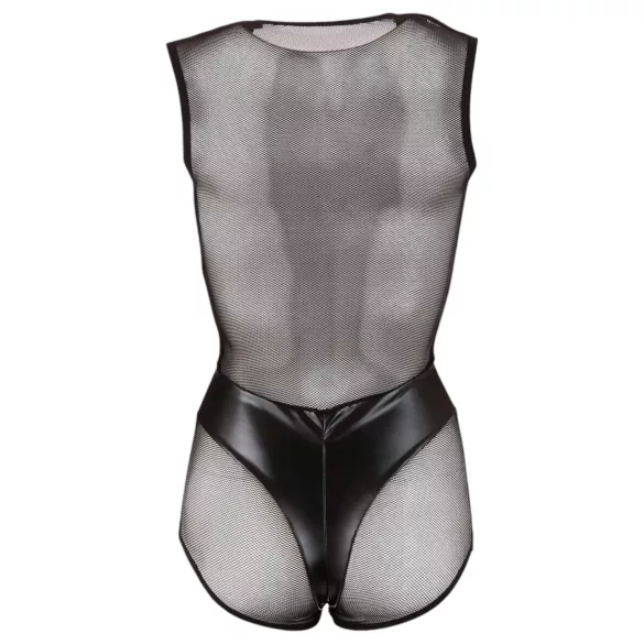 Cottelli - Glänzender Netz-Body (schwarz) - M