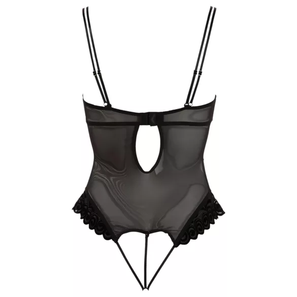 Cottelli - Samtiger, vielseitiger Body (schwarz) - 80B/M