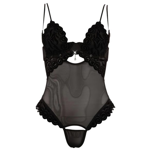 Cottelli - Samtiger, vielseitiger Body (schwarz) - 80C/M