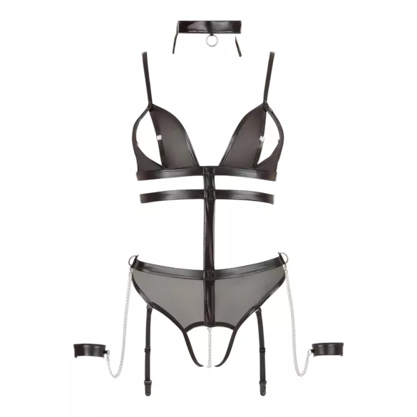Cottelli Bondage - Strappy Open-Body mit Ketten (Schwarz) - M