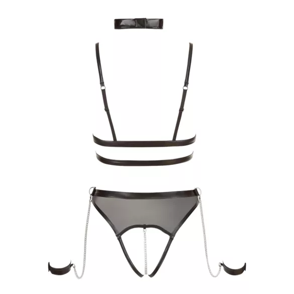 Cottelli Bondage - Strappy Open-Body mit Ketten (Schwarz) - XL