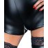 Noir - Glänzender Langarm-Overall-Shorts (Schwarz)