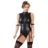 Cottelli Bondage - Glänzender Body ohne Ärmel & Fesseln (schwarz) - L