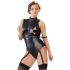 Cottelli Bondage - Glänzender Body ohne Ärmel & Fesseln (schwarz) - L