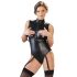 Cottelli Bondage - Glänzender Body ohne Ärmel & Fesseln (schwarz) - L