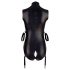 Cottelli Bondage - Glänzender Body ohne Ärmel & Fesseln (schwarz) - XL