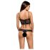Obsessive Alluria - Florales Spitzen-Body (Schwarz) - L/XL