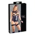Cottelli Bondage - Glänzender Offener Body & Handfesseln (Schwarz)