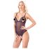 Cottelli - Spitzen-Body mit Perlen, offen (schwarz) - M