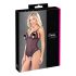 Cottelli - Spitzen-Body mit Perlen, offen (schwarz) - L