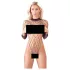 NO:XQSE - langärmliger, schwarzer Netz-Body aus Mesh (S-L)