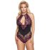 Cottelli Plus Size - Blumenkörper, schwarz-lila - 2XL