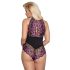 Cottelli Plus Size - Blumenkörper, schwarz-lila - 4XL