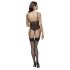 Cottelli - Strumpfhalter, Spitzen-Body mit offenem Design (schwarz) - L