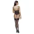 Cottelli - Strumpfhalter, Spitzen-Body mit offenem Design (schwarz) - L