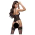 Cottelli - Strumpfhalter, Spitzen-Body mit offenem Design (schwarz) - L