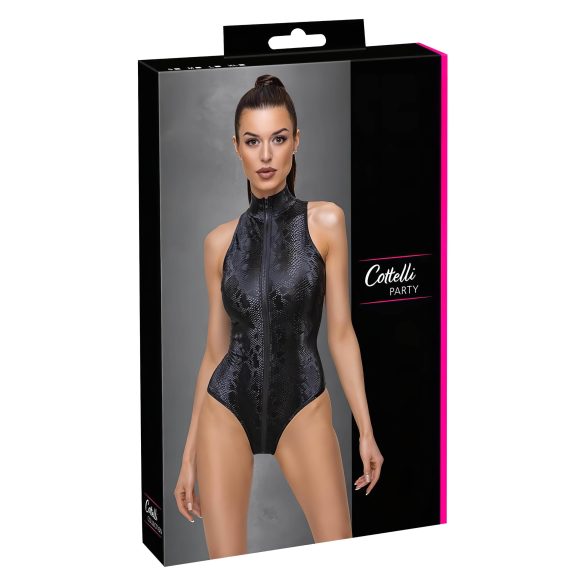 Cottelli Party - Schlangenhaut Bodysuit (schwarz)