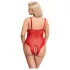 Cottelli Curves - transparenter Spitzenbody (rot) - 3XL