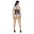 Cottelli Bondage - Glänzender, offener Body mit Ringen (schwarz) - L