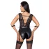 Cottelli Bondage - Spitzen-Body mit Halsband (Schwarz) - XL