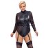 Cottelli Bondage Plus Size - Body mit Spitzärmeln (schwarz) - 2XL