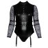 Cottelli Bondage Plus Size - Body mit Spitzärmeln (schwarz) - 2XL