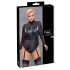 Cottelli Bondage Plus Size - Body mit Spitzärmeln (schwarz) - 3XL