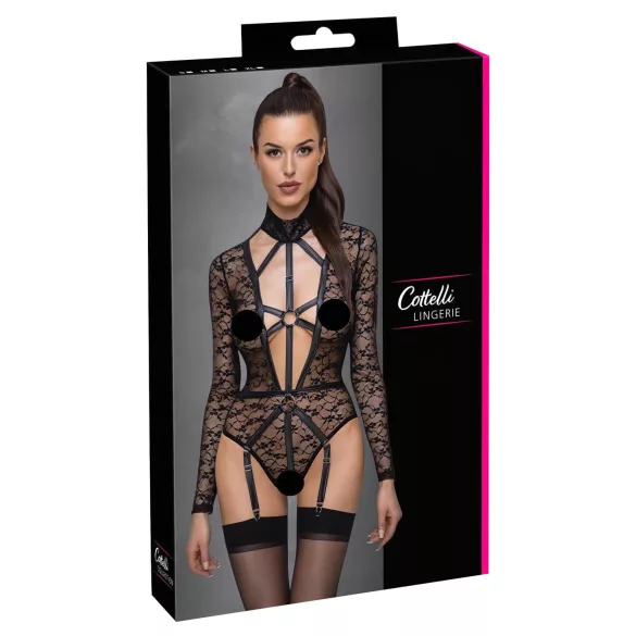 Cottelli - transparenter Riemenbody (schwarz)