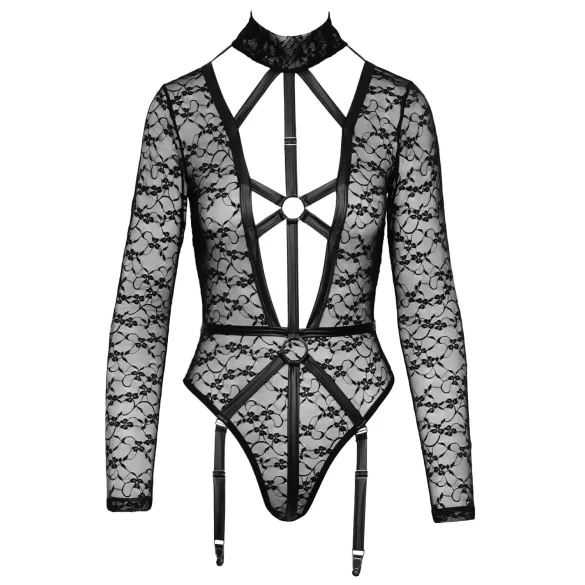 Cottelli - transparenter Riemenbody (schwarz) - M