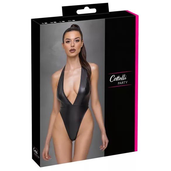 Cottelli Party - Glänzender Neckholder-Body (Schwarz) - L