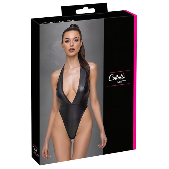 / Cottelli Party - Glänzender Neckholder-Body (Schwarz) - XL