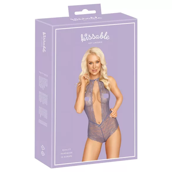 Kissable - Halsbandspitze Body (Lila) - L/XL