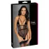 Cottelli - Offener, riemchen Body mit Strumpfhalter (schwarz) - L