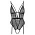 Cottelli – Offener Body mit Strapshalter (schwarz) - XL