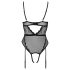 Cottelli – Offener Body mit Strapshalter (schwarz) - XL