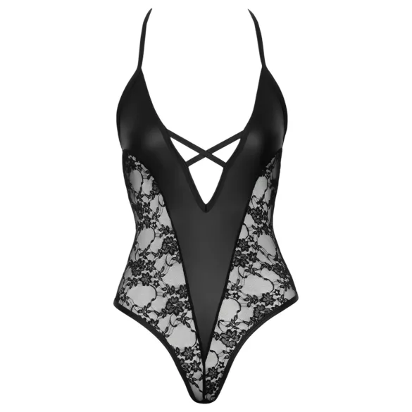 Cottelli Party - Blumenmuster-Body (schwarz) - XL