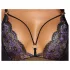 Cottelli - bestickter, offener Spitzenbody (schwarz-lila)