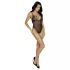 Cottelli - bestickter, offener Spitzenbody (schwarz-lila) - L