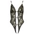 Abierta Fina – Offener Spitzenteddy mit Strass (Schwarz)
