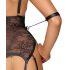 Cottelli Bondage - Offener Body mit Fesseln (Schwarz)