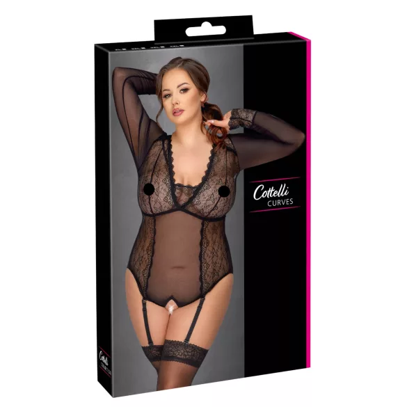 Cottelli Curves - transparenter Body (schwarz)