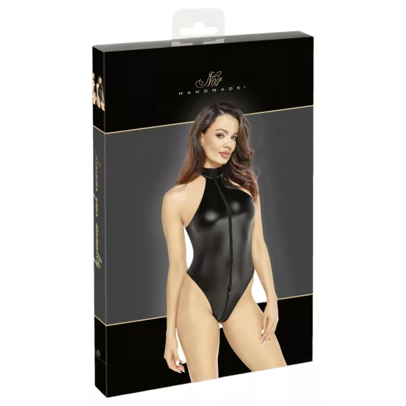 Noir - glänzender Neckholder-Body (schwarz)