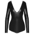 Noir - Glänzender Langarm-Body (Schwarz) - L